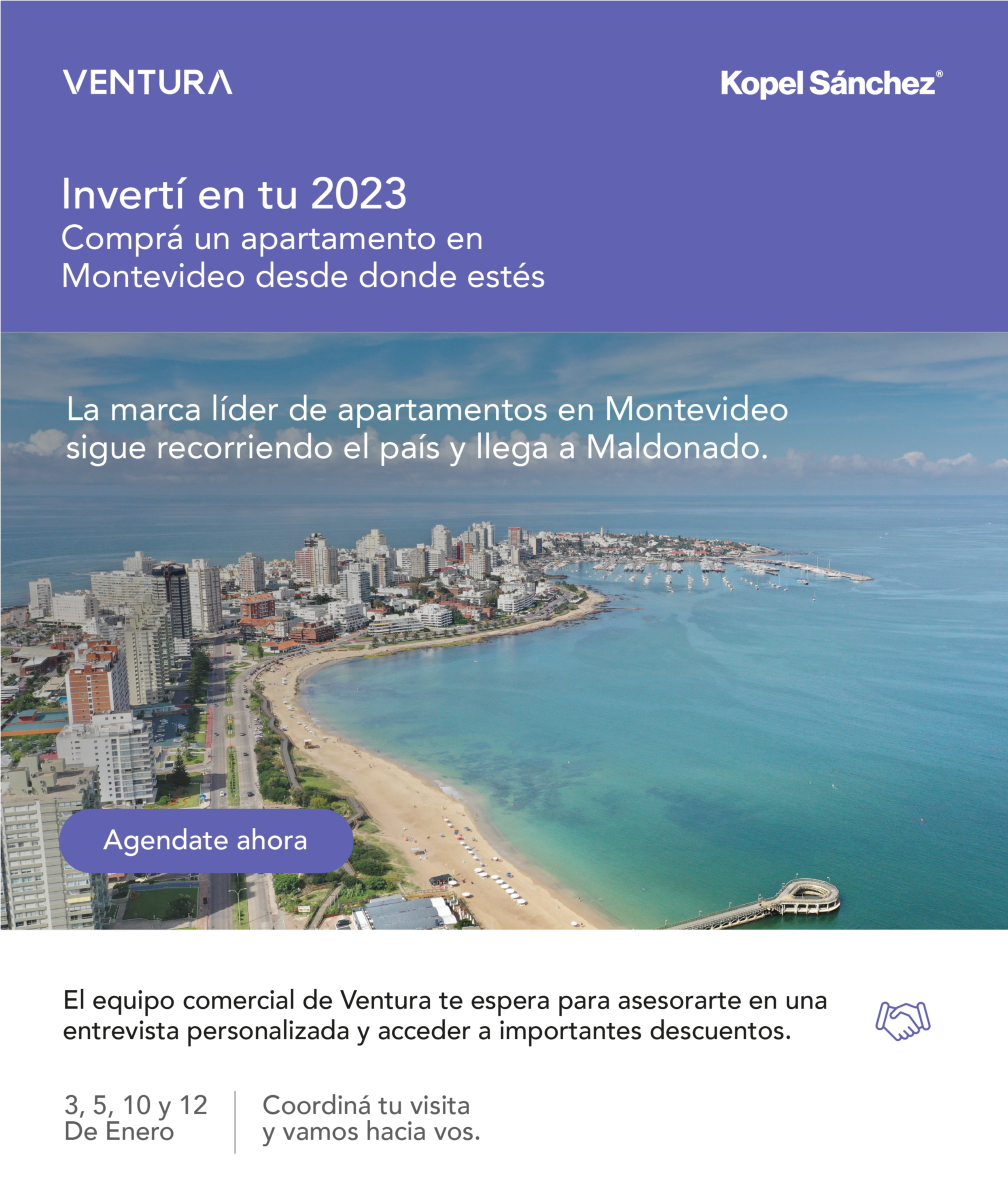 «Ventura te visita» llega a Maldonado para asesorar sobre invertir en propiedades en Montevideo