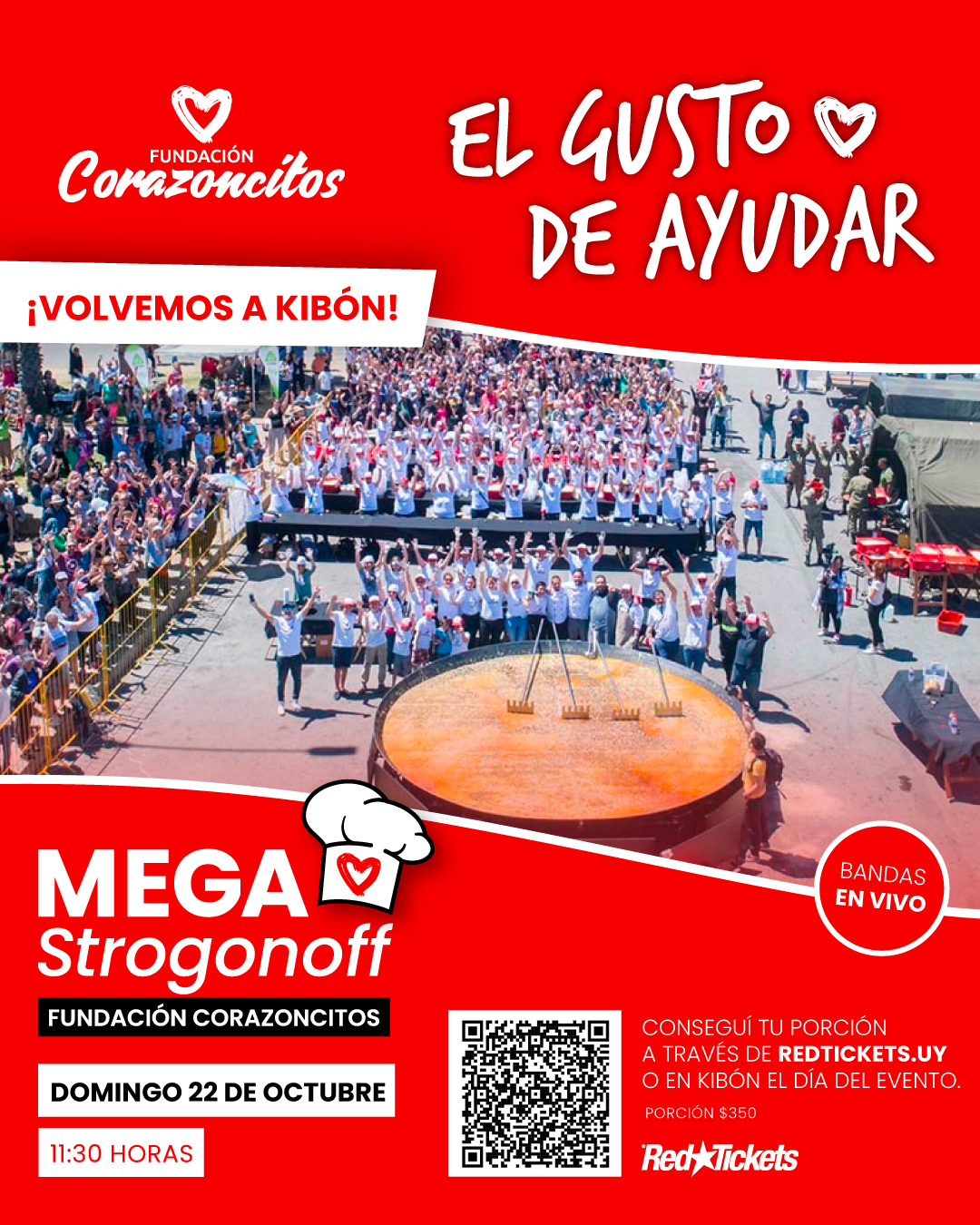 El Mega Strogonoff solidario de Fundación Corazoncitos vuelve a Kibón