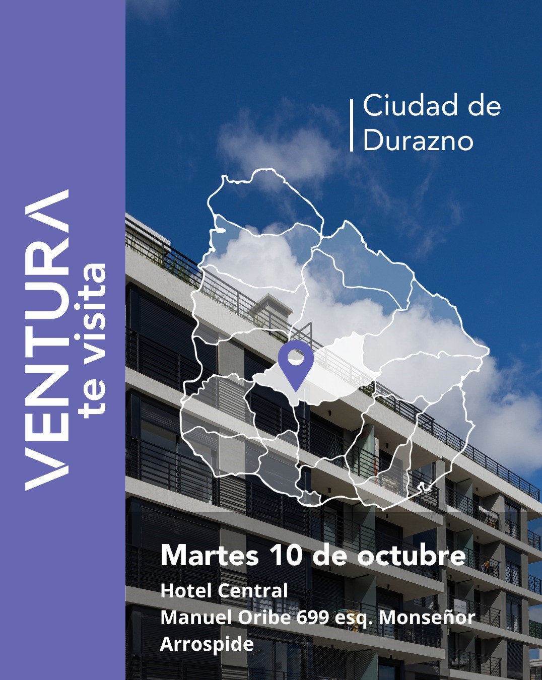 «Ventura Te Visita» llega a Durazno para asesorar sobre inversiones en apartamentos de Montevideo