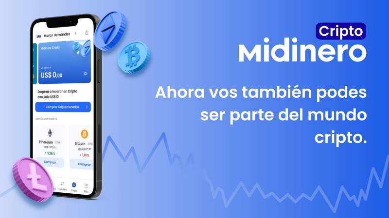 Midinero incorpora la opción de invertir en criptomonedas