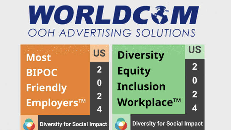WORLDCOM OOH RECIBE CERTIFICACIONES BIPOC Y DEI PARA PROMOVER LA DIVERSIDAD Y LA INCLUSIÓN EN EL LUGAR DE TRABAJO