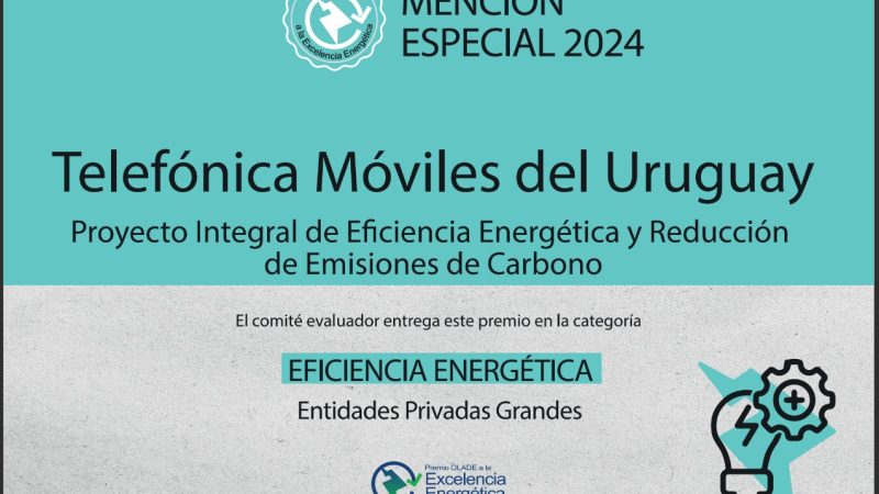 Movistar Uruguay recibió galardón internacional por su compromiso con la eficiencia energética